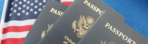 Us Passport On American Flag